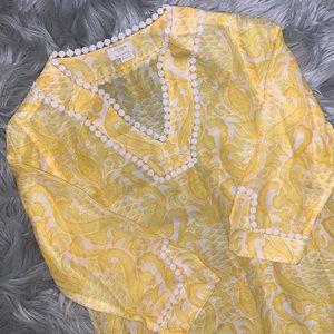 Kate Spade Yellow Pineapple Pattern Swim Coverup